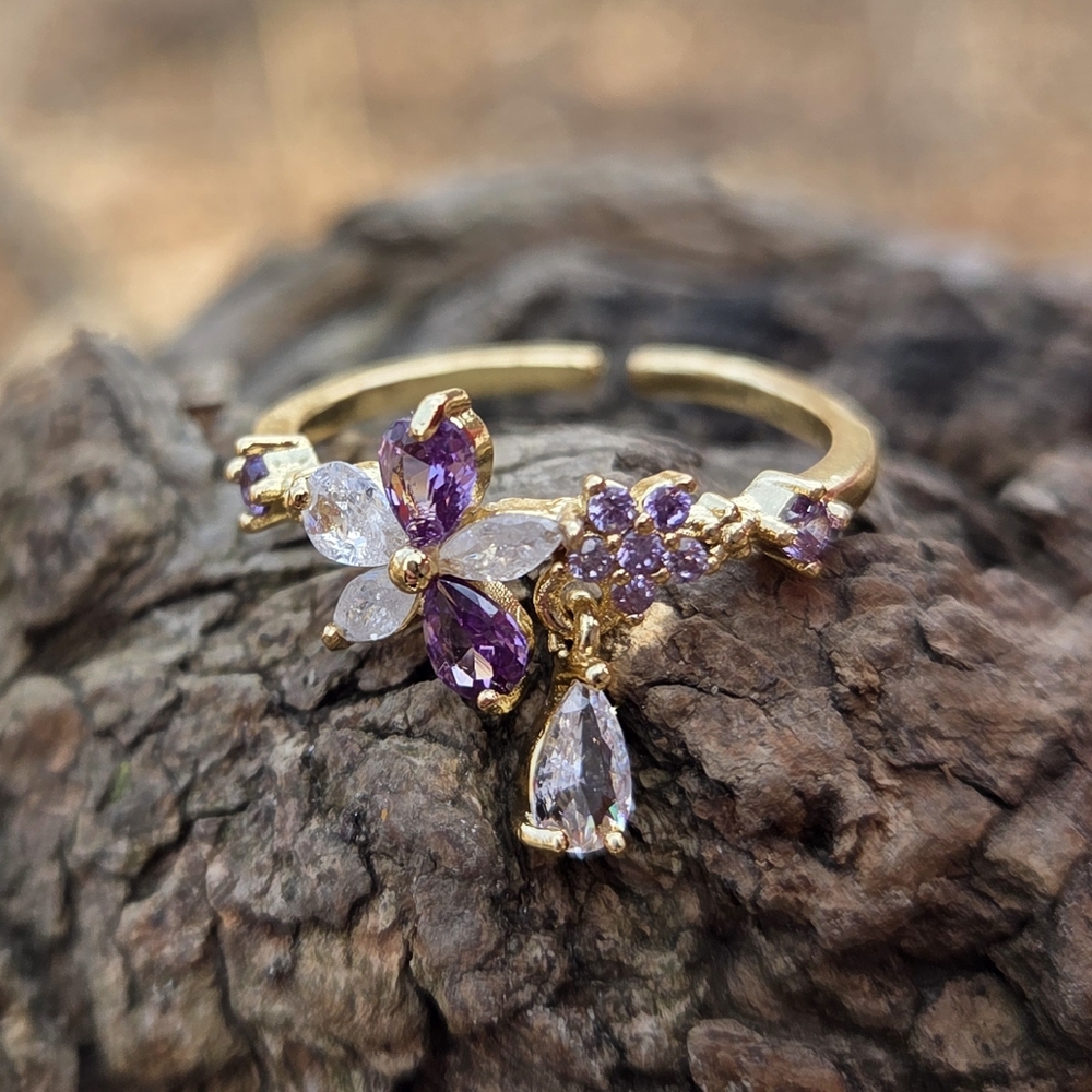 2 For $19! Gold Dangle Adjustable Ring NWOT